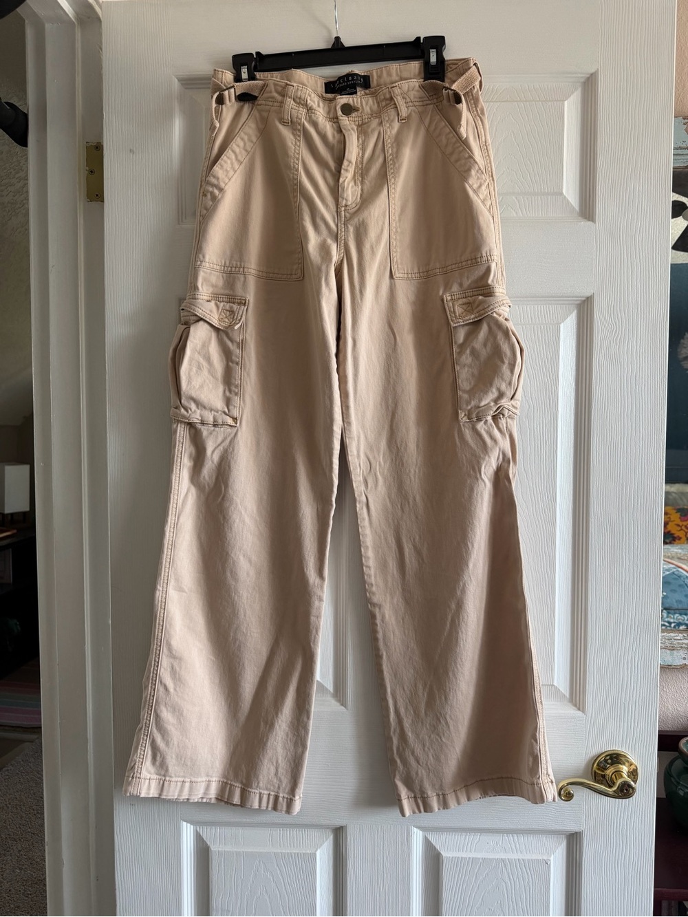 Sanctuary Wide-Leg Cargo Pants in Beige